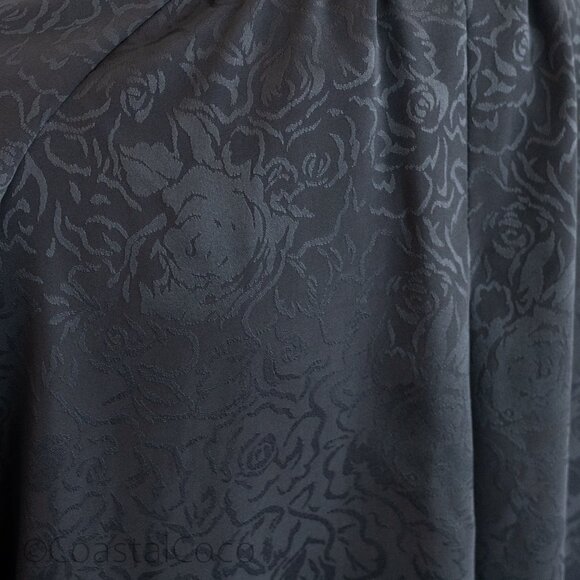 Vintage Christie & Jill Black Floral Jacquard Blouse 14 Baroque Goth Romantic - Picture 6 of 13